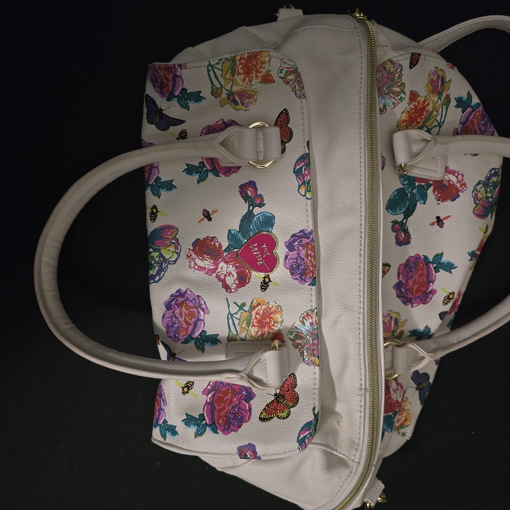 Betsey Johnson White Floral Tote Bag